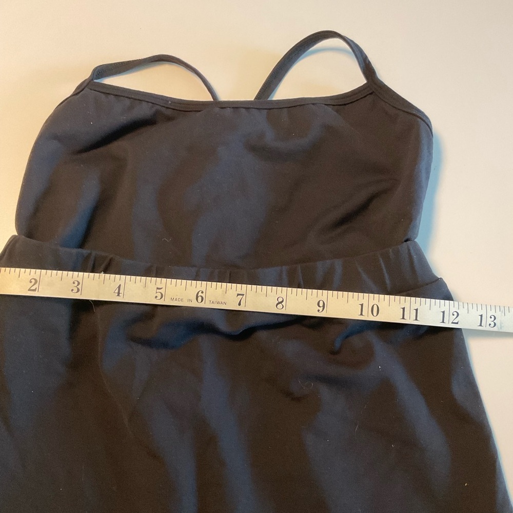 Workout Top, Black, High Princess Waist Line, Heavy Snug Fit, Strapy Back, Sz M - Picture 9 of 10
